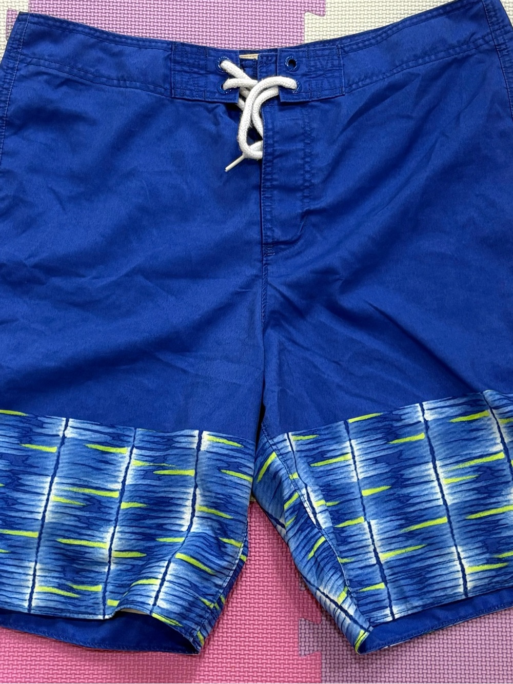 Hollister Blue and White Swim Trunks